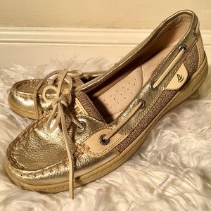 Gold sperry topsider